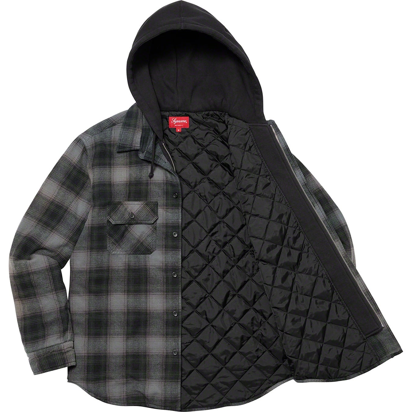 Hooded Flannel Zip Up Shirt view 17
